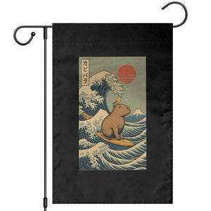 Capybara Surfing Japanese Garden Flag Vintage Great Wave Off Kanagawa Anime Kawaii TS10 Black Print Your Wear