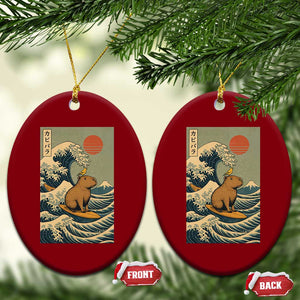 Capybara Surfing Japanese Ceramic Ornament Vintage Great Wave Off Kanagawa Anime Kawaii TS10 Print Your Wear
