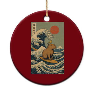 Capybara Surfing Japanese Ceramic Ornament Vintage Great Wave Off Kanagawa Anime Kawaii TS10 1pc Red Print Your Wear