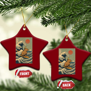Capybara Surfing Japanese Ceramic Ornament Vintage Great Wave Off Kanagawa Anime Kawaii TS10 Print Your Wear