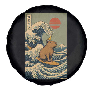 Capybara Surfing Japanese Spare Tire Cover Vintage Great Wave Off Kanagawa Anime Kawaii TS10 Print Your Wear