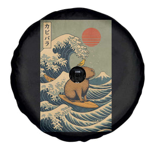 Capybara Surfing Japanese Spare Tire Cover Vintage Great Wave Off Kanagawa Anime Kawaii TS10 Print Your Wear