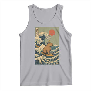 Capybara Surfing Japanese Tank Top Vintage Great Wave Off Kanagawa Anime Kawaii TS10 Athletic Heather Print Your Wear