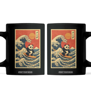 Panda Surfing Japanese Coffee Mug Vintage Great Wave Off Kanagawa Anime Kawaii TS10 Black Print Your Wear