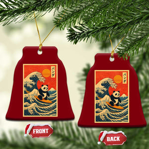 Panda Surfing Japanese Ceramic Ornament Vintage Great Wave Off Kanagawa Anime Kawaii TS10 Print Your Wear