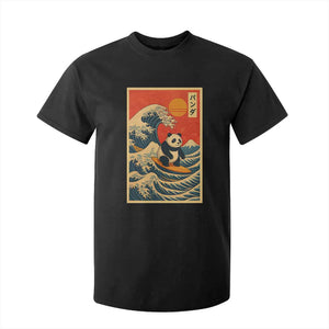 Panda Surfing Japanese T Shirt For Kid Vintage Great Wave Off Kanagawa Anime Kawaii TS10 Black Print Your Wear