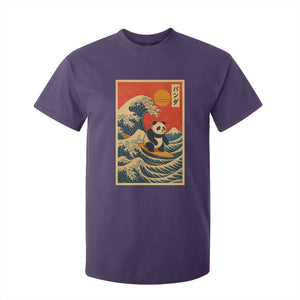 Panda Surfing Japanese T Shirt For Kid Vintage Great Wave Off Kanagawa Anime Kawaii TS10 Purple Print Your Wear