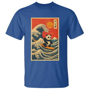 Panda Surfing Japanese T Shirt Vintage Great Wave Off Kanagawa Anime Kawaii TS10 Royal Blue Print Your Wear