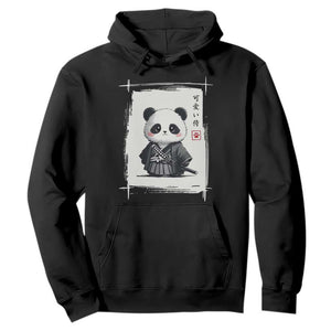 Kawaii Anime Samurai Panda Hoodie Vintage Sumi-e Japanese Art Funny Panda Lovers TS10 Black Print Your Wear