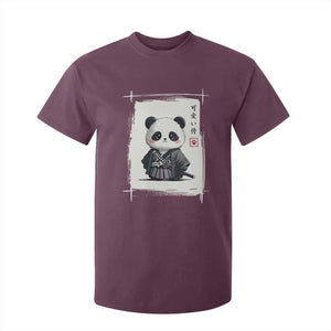 Kawaii Anime Samurai Panda T Shirt For Kid Vintage Sumi-e Japanese Art Funny Panda Lovers TS10 Maroon Print Your Wear