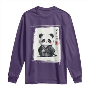 Kawaii Anime Samurai Panda Long Sleeve Shirt Vintage Sumi-e Japanese Art Funny Panda Lovers TS10 Purple Print Your Wear
