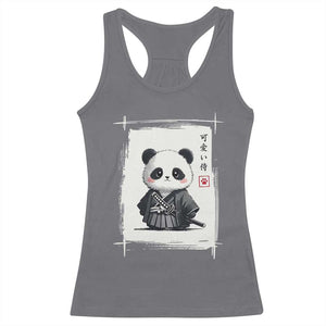 Kawaii Anime Samurai Panda Racerback Tank Top Vintage Sumi-e Japanese Art Funny Panda Lovers TS10 Charcoal Print Your Wear