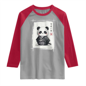 Kawaii Anime Samurai Panda Raglan Shirt Vintage Sumi-e Japanese Art Funny Panda Lovers TS10 Sport Gray Red Print Your Wear