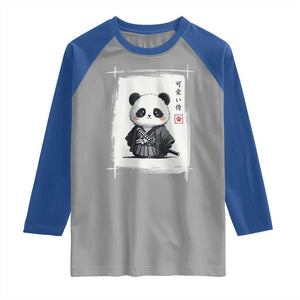 Kawaii Anime Samurai Panda Raglan Shirt Vintage Sumi-e Japanese Art Funny Panda Lovers TS10 Sport Gray Royal Print Your Wear