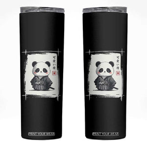 Kawaii Anime Samurai Panda Skinny Tumbler Vintage Sumi-e Japanese Art Funny Panda Lovers TS10 Black Print Your Wear