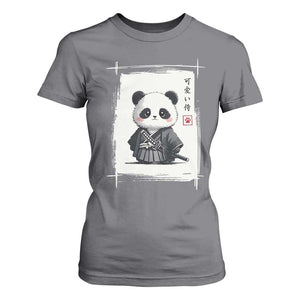 Kawaii Anime Samurai Panda T Shirt For Women Vintage Sumi-e Japanese Art Funny Panda Lovers TS10 Charcoal Print Your Wear
