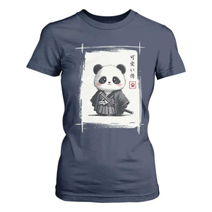 Kawaii Anime Samurai Panda T Shirt For Women Vintage Sumi-e Japanese Art Funny Panda Lovers TS10 Navy Print Your Wear