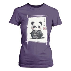 Kawaii Anime Samurai Panda T Shirt For Women Vintage Sumi-e Japanese Art Funny Panda Lovers TS10 Purple Print Your Wear