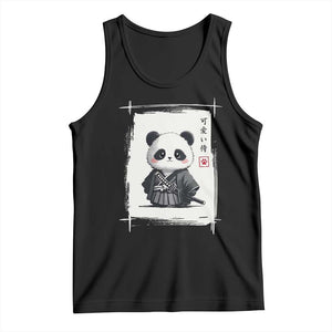 Kawaii Anime Samurai Panda Tank Top Vintage Sumi-e Japanese Art Funny Panda Lovers TS10 Black Print Your Wear