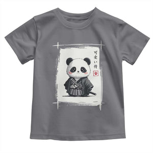 Kawaii Anime Samurai Panda Toddler T Shirt Vintage Sumi-e Japanese Art Funny Panda Lovers TS10 Charcoal Print Your Wear
