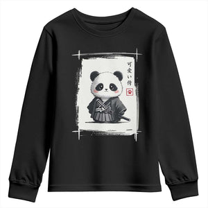 Kawaii Anime Samurai Panda Youth Sweatshirt Vintage Sumi-e Japanese Art Funny Panda Lovers TS10 Black Print Your Wear