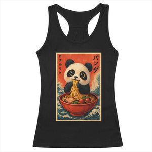 Kawaii Anime Panda Ramen Racerback Tank Top Funny Japanese Noodles Anime Lovers TS10 Black Print Your Wear