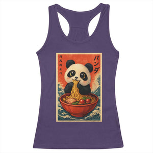 Kawaii Anime Panda Ramen Racerback Tank Top Funny Japanese Noodles Anime Lovers TS10 Purple Print Your Wear