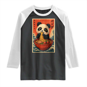 Kawaii Anime Panda Ramen Raglan Shirt Funny Japanese Noodles Anime Lovers TS10 Black White Print Your Wear