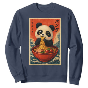Kawaii Anime Panda Ramen Sweatshirt Funny Japanese Noodles Anime Lovers TS10 Navy Print Your Wear