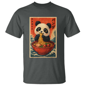 Kawaii Anime Panda Ramen T Shirt Funny Japanese Noodles Anime Lovers TS10 Dark Heather Print Your Wear