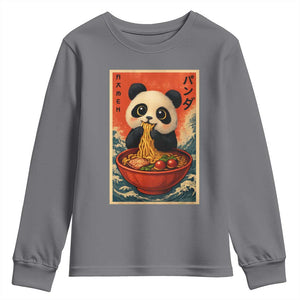 Kawaii Anime Panda Ramen Youth Sweatshirt Funny Japanese Noodles Anime Lovers TS10 Charcoal Print Your Wear