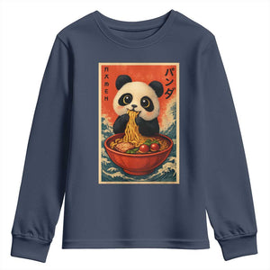 Kawaii Anime Panda Ramen Youth Sweatshirt Funny Japanese Noodles Anime Lovers TS10 Navy Print Your Wear