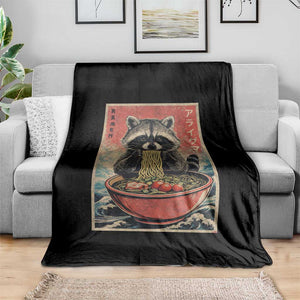 Kawaii Anime Raccoon Ramen Throw Blanket Funny Japanese Noodles Anime Lovers TS10 Print Your Wear