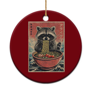 Kawaii Anime Raccoon Ramen Ceramic Ornament Funny Japanese Noodles Anime Lovers TS10 1pc Red Print Your Wear
