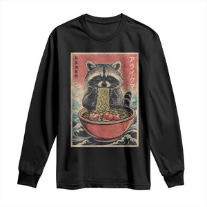 Kawaii Anime Raccoon Ramen Long Sleeve Shirt Funny Japanese Noodles Anime Lovers TS10 Black Print Your Wear