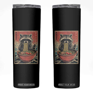 Kawaii Anime Raccoon Ramen Skinny Tumbler Funny Japanese Noodles Anime Lovers TS10 Black Print Your Wear