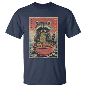 Kawaii Anime Raccoon Ramen T Shirt Funny Japanese Noodles Anime Lovers TS10 Navy Print Your Wear
