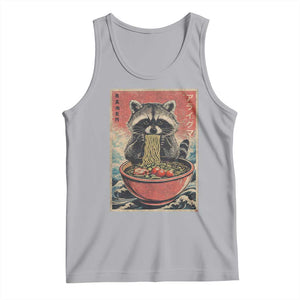 Kawaii Anime Raccoon Ramen Tank Top Funny Japanese Noodles Anime Lovers TS10 Athletic Heather Print Your Wear