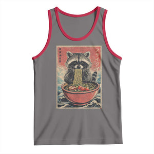 Kawaii Anime Raccoon Ramen Tank Top Funny Japanese Noodles Anime Lovers TS10 Deep Heather Red Print Your Wear