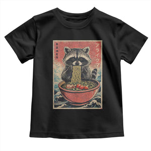 Kawaii Anime Raccoon Ramen Toddler T Shirt Funny Japanese Noodles Anime Lovers TS10 Black Print Your Wear