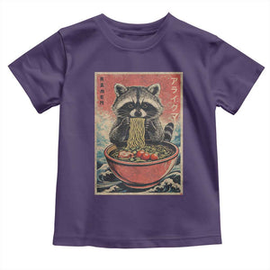 Kawaii Anime Raccoon Ramen Toddler T Shirt Funny Japanese Noodles Anime Lovers TS10 Purple Print Your Wear