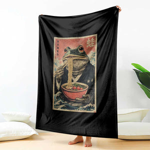Frog Eat Ramen Throw Blanket Funny Japanese Noodles Anime Lovers Kawaii Anime TS10 Print Your Wear