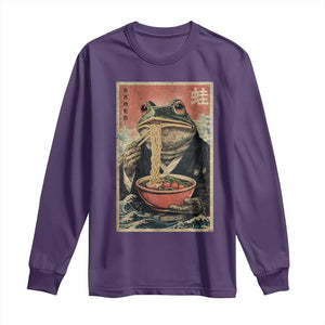Frog Eat Ramen Long Sleeve Shirt Funny Japanese Noodles Anime Lovers Kawaii Anime TS10 Purple Print Your Wear