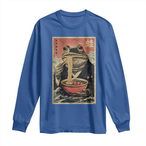 Frog Eat Ramen Long Sleeve Shirt Funny Japanese Noodles Anime Lovers Kawaii Anime TS10 Royal Blue Print Your Wear