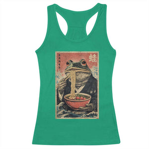 Frog Eat Ramen Racerback Tank Top Funny Japanese Noodles Anime Lovers Kawaii Anime TS10 Irish Green Print Your Wear