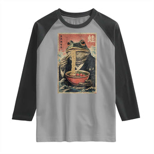 Frog Eat Ramen Raglan Shirt Funny Japanese Noodles Anime Lovers Kawaii Anime TS10 Sport Gray Black Print Your Wear