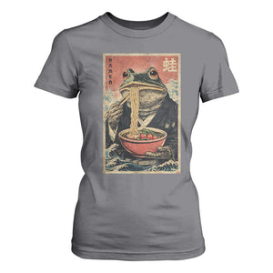 Frog Eat Ramen T Shirt For Women Funny Japanese Noodles Anime Lovers Kawaii Anime TS10 Charcoal Print Your Wear