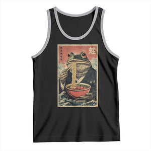 Frog Eat Ramen Tank Top Funny Japanese Noodles Anime Lovers Kawaii Anime TS10 Black Athletic Heather Print Your Wear