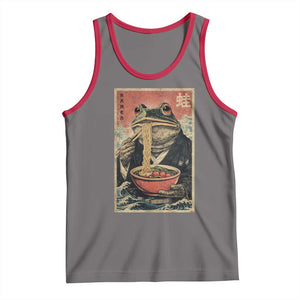 Frog Eat Ramen Tank Top Funny Japanese Noodles Anime Lovers Kawaii Anime TS10 Deep Heather Red Print Your Wear