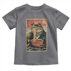 Frog Eat Ramen Toddler T Shirt Funny Japanese Noodles Anime Lovers Kawaii Anime TS10 Charcoal Print Your Wear